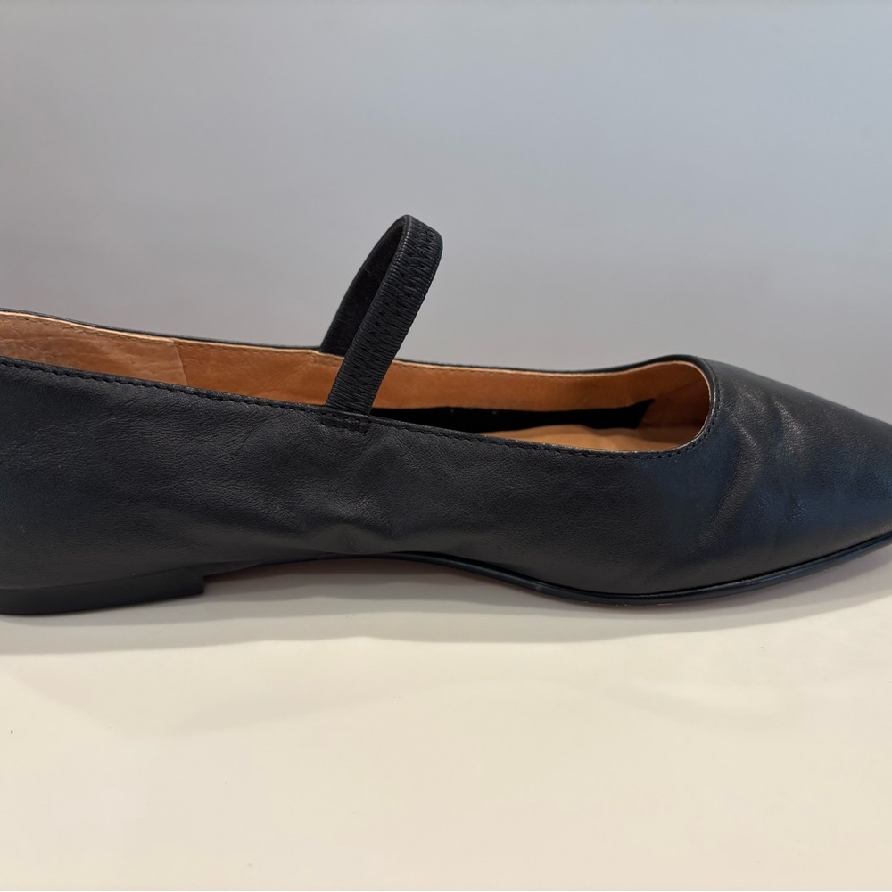 Madewell The Greta Black Leather Ballet Flats,  7 - Picture 2 of 7
